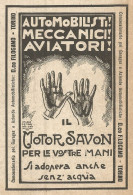 Motor Savon Per Le Vostre Mani - Pubblicità Del 1923 - Vintage Advertising - Pubblicitari