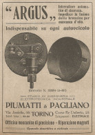 ARGUS - Piumatti & Pagliano - Torino - Pubblicità Del 1917 - Vintage Ad - Pubblicitari