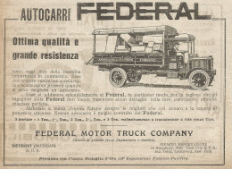 Autocarri Federal Motor Truck Company - Pubblicità Del 1917 - Vintage Ad - Publicités