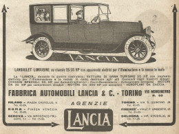 LANCIA - Landaulet Limousine - Pubblicità Del 1917 - Vintage Advertising - Advertising