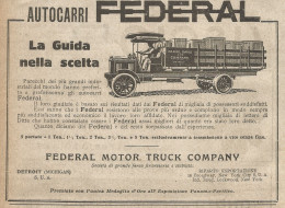Autocarri Federal Motor Truck Company - Pubblicità Del 1917 - Vintage Ad - Advertising