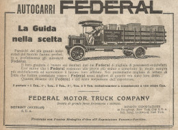 Autocarri Federal Motor Truck Company - Pubblicità Del 1917 - Vintage Ad - Pubblicitari