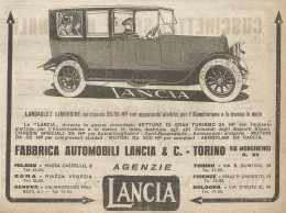 LANCIA - Landaulet Limousine - Pubblicità Del 1917 - Vintage Advertising - Pubblicitari
