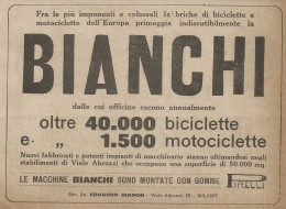 BIANCHI - Biciclette E Motociclette - Pubblicità Del 1917 - Vintage Advert - Pubblicitari