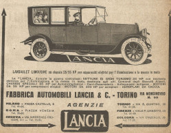 LANCIA - Landaulet Limousine - Pubblicità Del 1917 - Vintage Advertising - Publicités