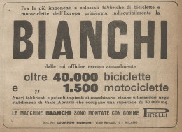 BIANCHI - Biciclette E Motociclette - Pubblicità Del 1917 - Vintage Advert - Pubblicitari