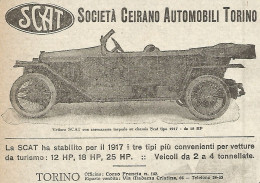 Vettura SCAT Torpedo - Pubblicità Del 1917 - Vintage Advertising - Advertising