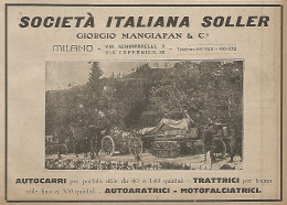 Trattrici Per Traino SOLLER - Pubblicità Del 1917 - Vintage Advertising - Pubblicitari