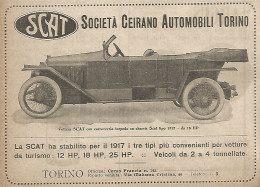 Vettura SCAT Torpedo - Ceirano - Pubblicità Del 1917 - Vintage Advertising - Publicités