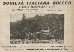 Autoaratrici SOLLER - Mangiapan & C. - Pubblicità Del 1917 - Vintage Ad - Advertising