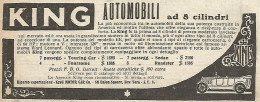 KING - Automobili Ad 8 Cilindri - Pubblicità Del 1917 - Vintage Advert - Pubblicitari