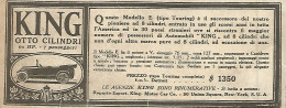 KING - Automobili Ad 8 Cilindri - Pubblicità Del 1917 - Vintage Advert - Pubblicitari