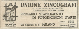 Unione Zincografi - Milano - Pubblicità Del 1917 - Vintage Advertising - Publicités