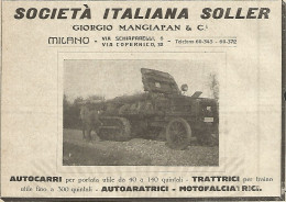 Autocarri SOLLER - Mangiapan & C. - Pubblicità Del 1917 - Vintage Advert - Advertising