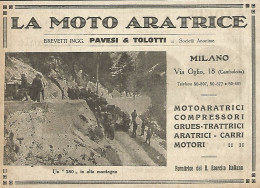 La Moto Aratrice - Pavesi & Tolotti - Pubblicità Del 1917 - Vintage Advert - Werbung
