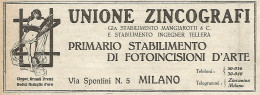 Unione Zincografi - Milano - Pubblicità Del 1917 - Vintage Advertising - Werbung