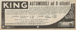 KING - Automobili Ad 8 Cilindri - Pubblicità Del 1917 - Vintage Advert - Werbung