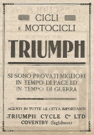 TRIUMPH - Cicli E Motocicli - Pubblicità Del 1917 - Vintage Advertising - Publicités