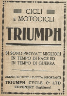 TRIUMPH - Cicli E Motocicli - Pubblicità Del 1917 - Vintage Advertising - Publicités