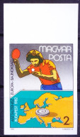 Hungary 1982 MNH Imperf, European Table Tennis, Sports - Tischtennis