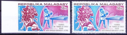 Madagascar Perf+Imperf 1974 MNH, Table Tennis, Sports, Hummingbird, Hibiscus Flower - Tischtennis