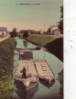 DOMPIERRE-SUR-BESBRE LE CANAL ( CARTE COLORISEE ET TOILEE ) - Autres & Non Classés