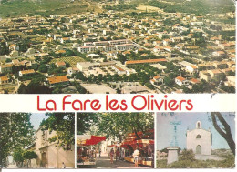 LA FARE-LES-OLIVIERS (13) Vue Générale - Eglise - Marché - Chapelle Sainte-Rosalie   CPSM GF - Autres & Non Classés