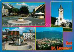 72707286 Bad St Leonhard Lavanttal Hauptstrasse Kirche Brunnen Panorama Bad St.  - Sonstige & Ohne Zuordnung