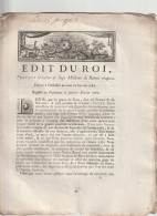 EDIT DU ROI Portant Sur La Création De 7 Millions De Rentes Viagères - Décrets & Lois