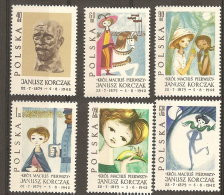 Pologne  Poland Polen Polska  ** MNH   N° YT 1215/20 Pédagogue Korczak Fables Contes - Unused Stamps