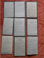 9 Faire-part Décés Avant 1900 Région D'Aubel 6  Année 1920 , 2 Année 30, 1 Année 40 - Overlijden