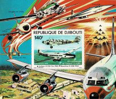 DJIBOUTI 1979 Mi BL 6A 75th ANNIVERSARY OF AIRPLANES MINT MINIATURE SHEET ** - Djibouti (1977-...)