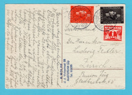 NEDERLAND Briefkaart 1938 Amsterdam Naar Zürich, Zwitserland - Cartas & Documentos