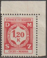 23/ Pof. SL 7, Matt Red, Corner Stamps, Rare - Unused Stamps