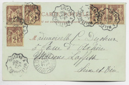 FRANCE SAGE 2C BRUNX5 CARTE ORLEANS CONVOYEUR ORLEANS A MALESHERBES 4 SEPT 1900 - 1877-1920: Semi Modern Period