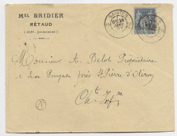 FRANCE SAGE 15C LETTRE TYPE A SAINTES CHARENTE INF 1887 + BOITE N RETAUD - 1877-1920: Semi-moderne Periode