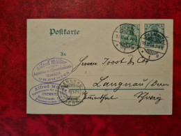 CARTE ENTIER GANZACH CHEMNITZ POUR LANGNAU ENTETE ALFRED MULLER AGENTUR 1904 - Other & Unclassified