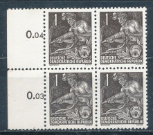 DDR 405 YI Viererblock ** Geprüft Schönherr Mi. 10,- + - Unused Stamps