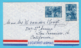 NEDERLAND Luchtpost Brief 1948 Wageningen Naar San Francisco, USA - Cartas & Documentos