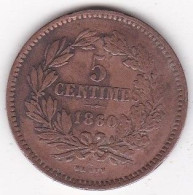 Luxembourg 5 Centimes 1860 A Paris, Ancre Main. Guillaume III. En Bronze KM# 22 - Lussemburgo