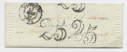 FRANCE STRASBOURG 17 AVRIL 1851 TAXE 25 MIGNONNETTE VALENTINE RARE - 1849-1876: Classic Period