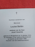 Doodsprentje Louise Beliën / Borgerhout 14/10/1910 Hamme 23/3/1998 ( Jozef Asserbe ) - Religión & Esoterismo