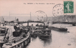 Rouen -  Pont Boieldieu  -  Peniches - Quai Saint Sever - Remorqueur -  CPA °J - Rouen