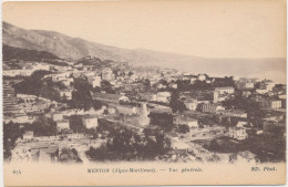 Menton Vue Generale,édit. N D Phot. N° 674 France, Old Postcard - Menton