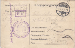 Carte Allemande En FM Pour Officier Français Prisonnier, Camp GÜTERSLOH (Westphalie), 3.4.16 - 1. Weltkrieg 1914-1918