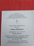 Doodsprentje Frans Willaerts / Hamme 13/9/1910 - 13/1/1996 ( Hilda Mariën ) - Godsdienst & Esoterisme