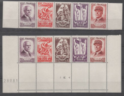 YT 576-580, 4 BANDES AU  PROFIL  DU SECOURS NATIONAL , NEUFS** STAMPS BRIEFMARKEN - Unused Stamps