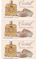 PARFUM & BEAUTE - 3 CARTE PARFUMÉE - LESOURD Paris - PARFUM CRISTAL Poudre- Parfum - 15-05-24 - Antiquariat (bis 1960)