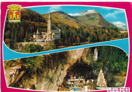 Lourdes - La Basilique Et La Grotte - Lourdes