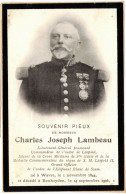 Lambeau Charles Joseph Lieutenant-général Wavre 1844, Bonheyden 1906 Décorations Decoraties - Esquela